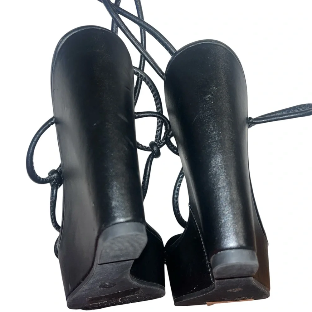 Liliana Black Lace-Up Sandals - Picture 5 of 7